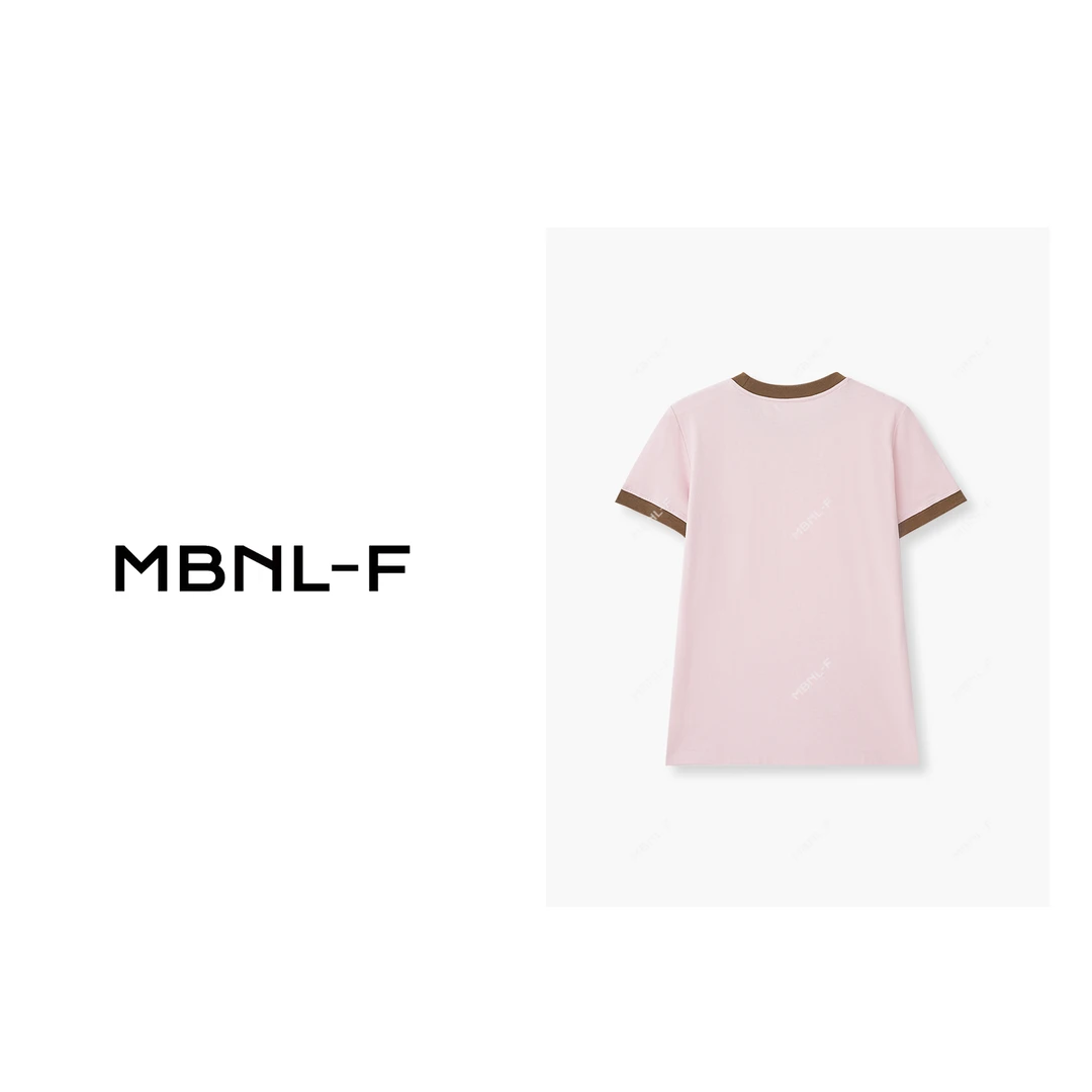 MBNL-F 哞哞T 贴布绣字母mm短袖上衣女休闲百搭T恤 秦磊XM-T1830
