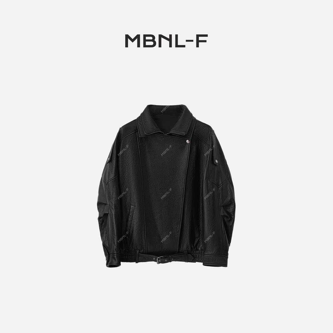 MBNL-F“摩登高街” 2024F/W新品 黑色时尚皮衣外套 秦磊XM-PY23016