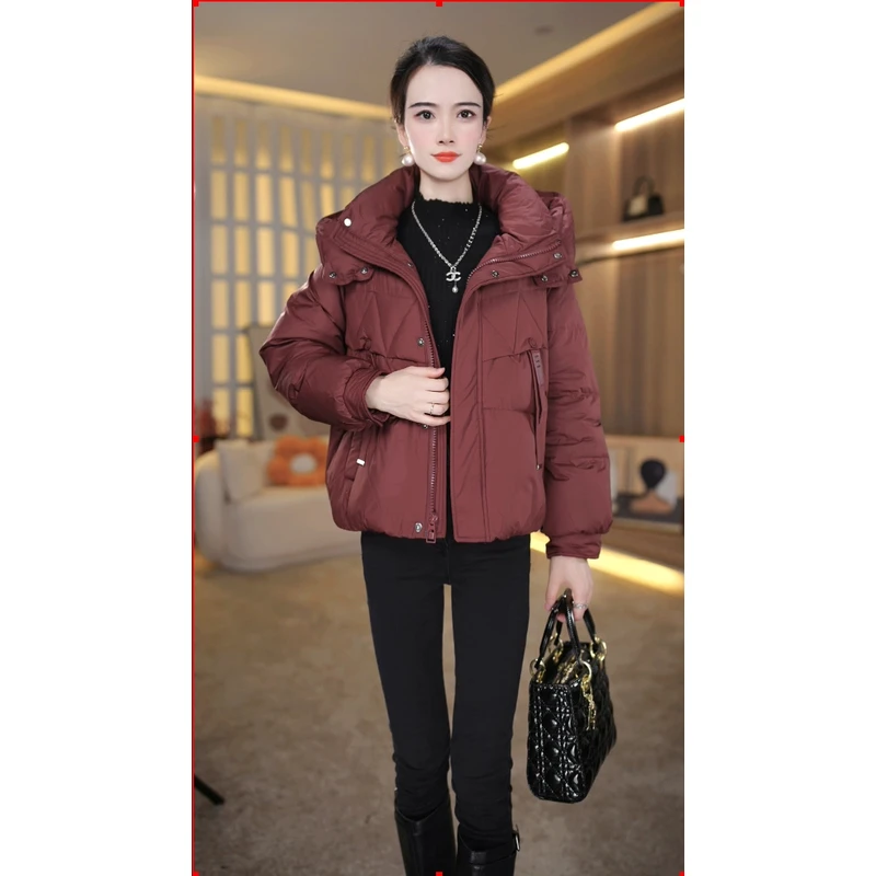 羽绒服女短款2024新款小个子洋气时尚中年妈妈加厚保暖白鸭绒外套