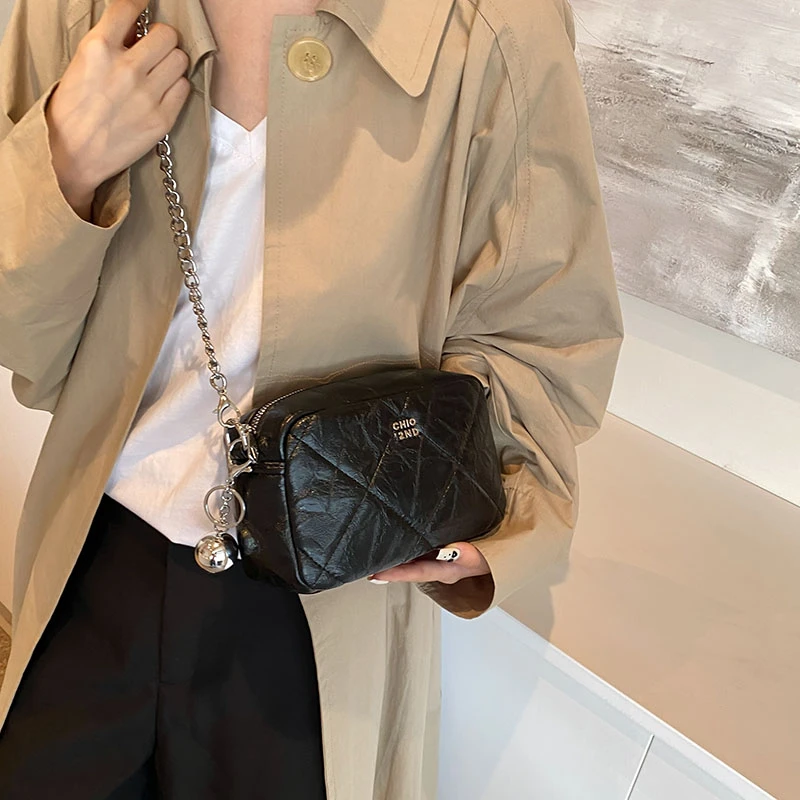 简约菱格链条包2024新款潮流网红时尚大容量单肩包气质便捷斜挎包