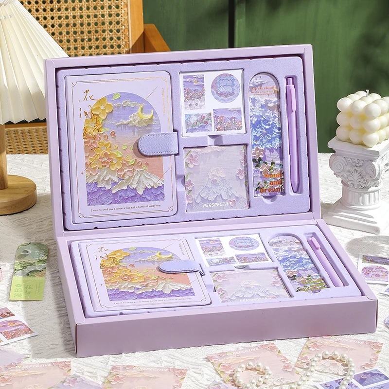 油画手账本礼盒精美少女心手帐本送闺蜜小众生日礼物毕业季送同学