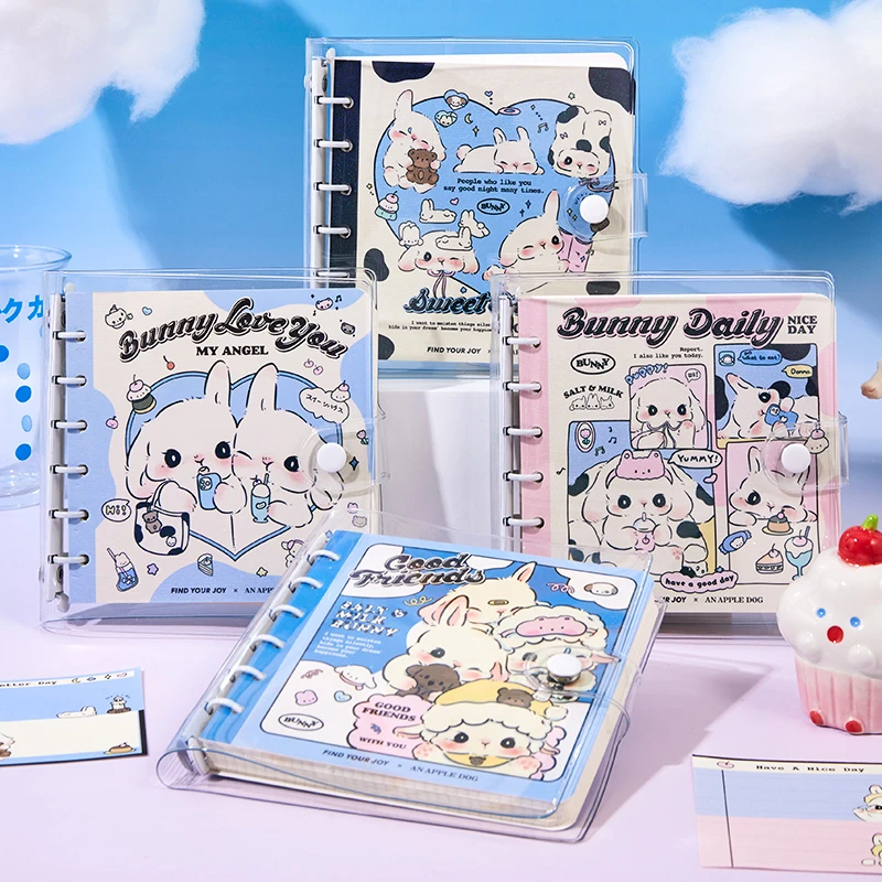 方岛海盐奶兔可爱活页本可拆学生笔记记事本子高颜值ins风方格本