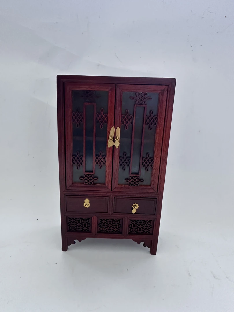 酸枝木小家具玻璃柜   长12宽6高21