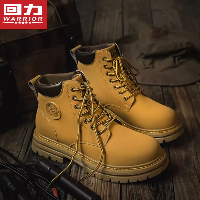 回力秋季中帮马丁靴新款休闲厚底爆款英伦风运动潮鞋