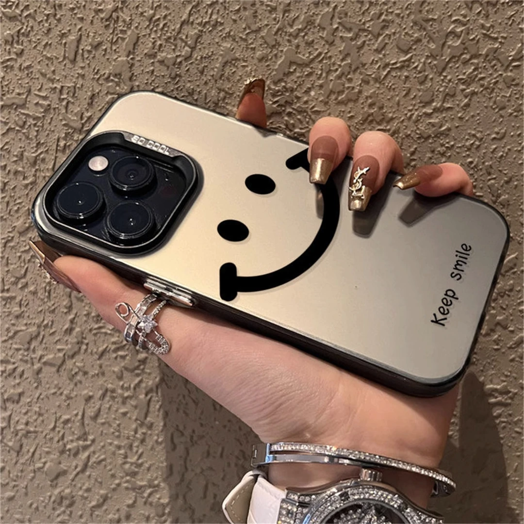 适用苹果15promax壳磨砂笑脸高级感iPhone14pro保护套时尚创意13p