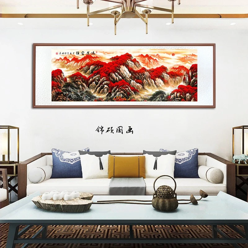 带框装裱 艺术微喷《 鸿运当头无水 》 中式国画装饰画山水花鸟画