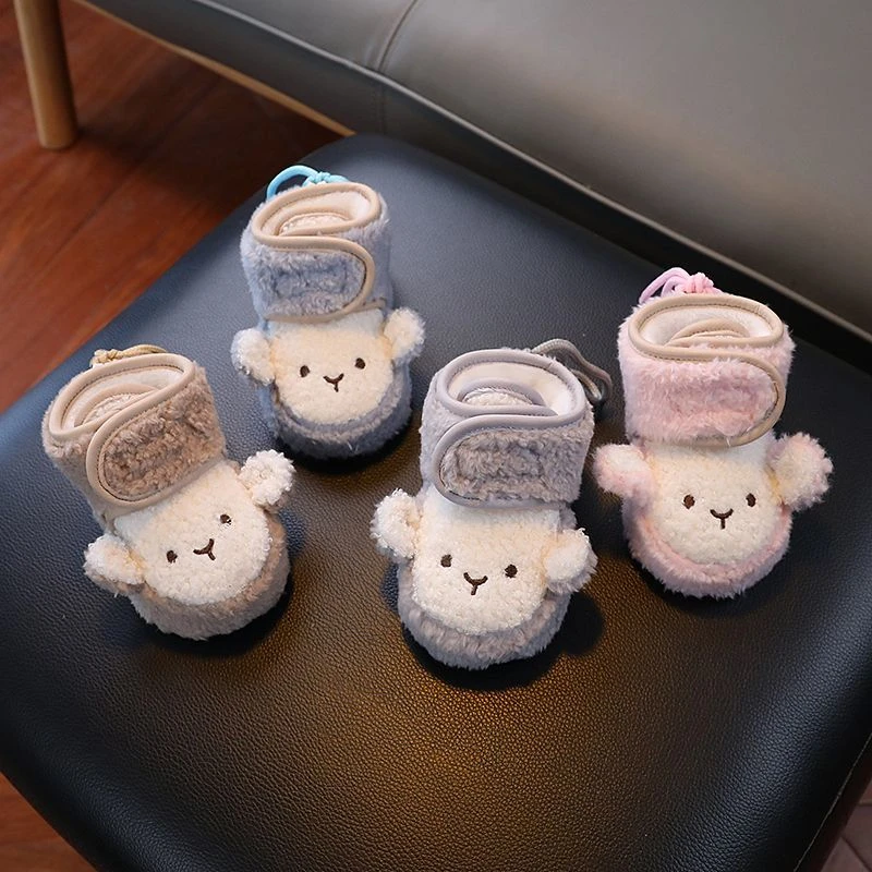 婴儿不掉鞋秋冬加绒加厚防滑婴儿鞋软底学走路棉鞋小童宝宝0-15月