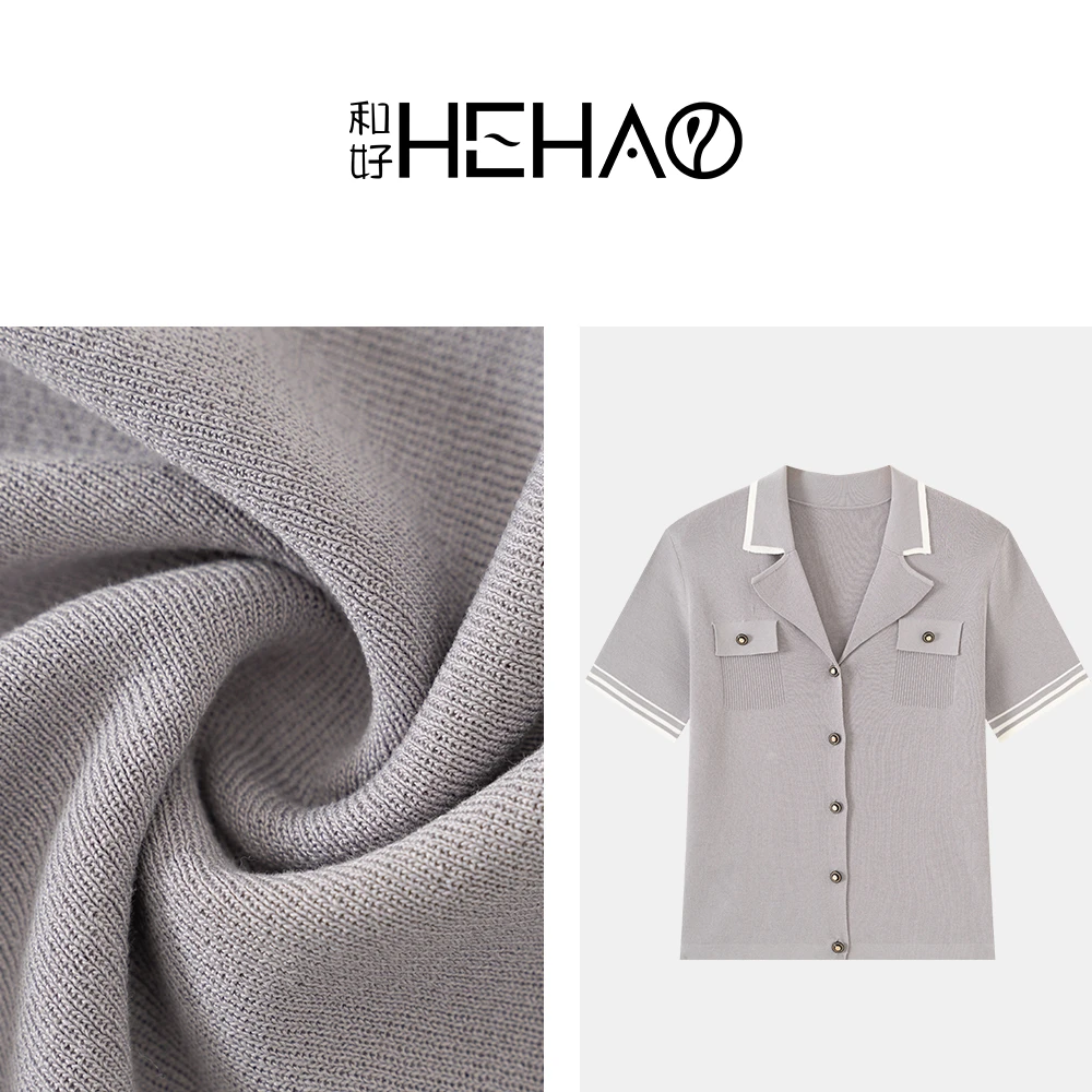 【小帆船】蓝色设计感短袖T恤女夏季休闲百搭气质POLO领体恤5789