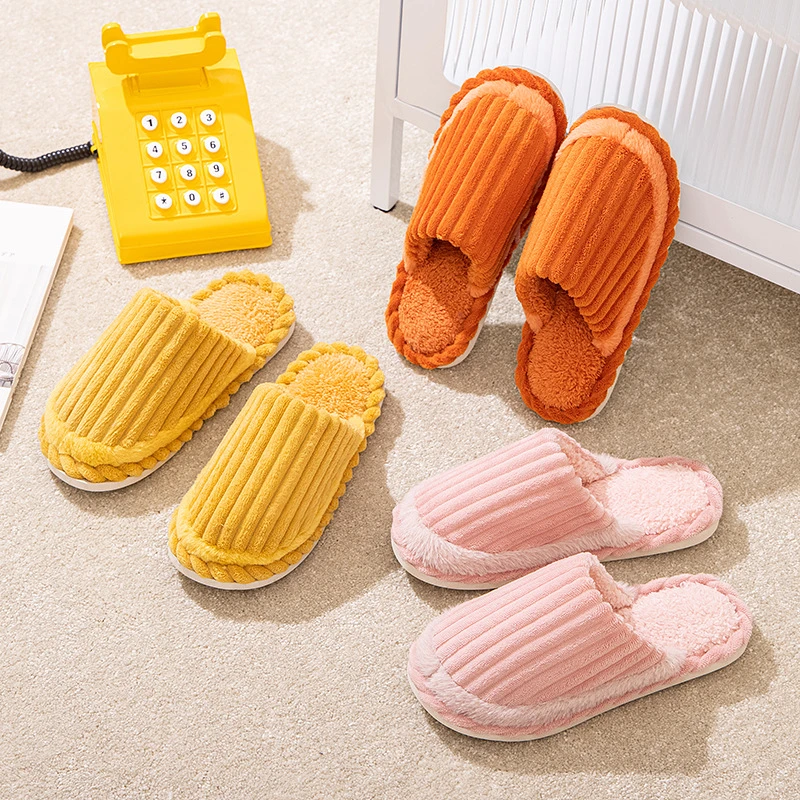 启达顺新款家居棉拖鞋 秋冬季男女保暖棉拖情侣家用毛毛拖鞋
