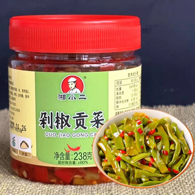 湘小二美味健康238g下饭菜香辣脆爽咸菜开胃苔菜脆椒爽口开盖即食