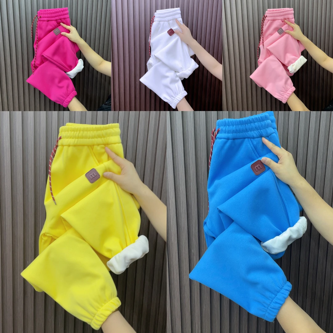 9950糖果色加绒广场舞时尚减龄多色学生净版哈伦休闲裤直筒卫裤