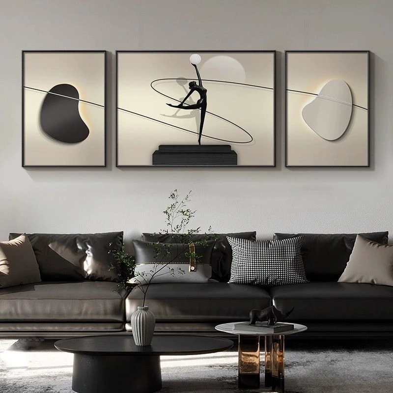 客厅挂画大气新款轻奢高档黑白艺术高级感墙面沙发背景装饰画壁画