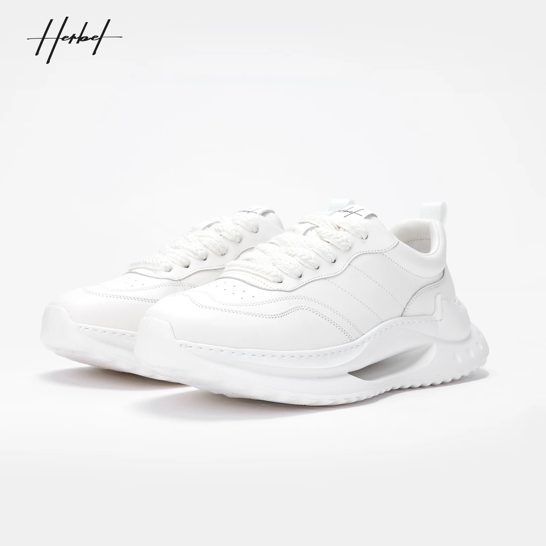 HERBEL/黑白2024春季新款时尚厚底男鞋休闲运动舒适百搭经典潮鞋