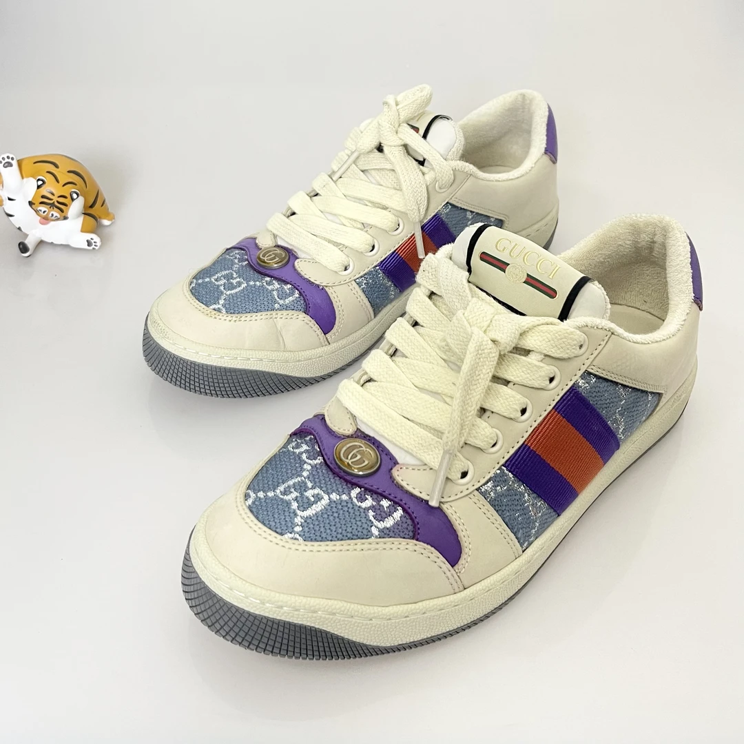 99新 GUCCI/古驰 37码gucciGG珐琅徽标脏脏鞋 98新