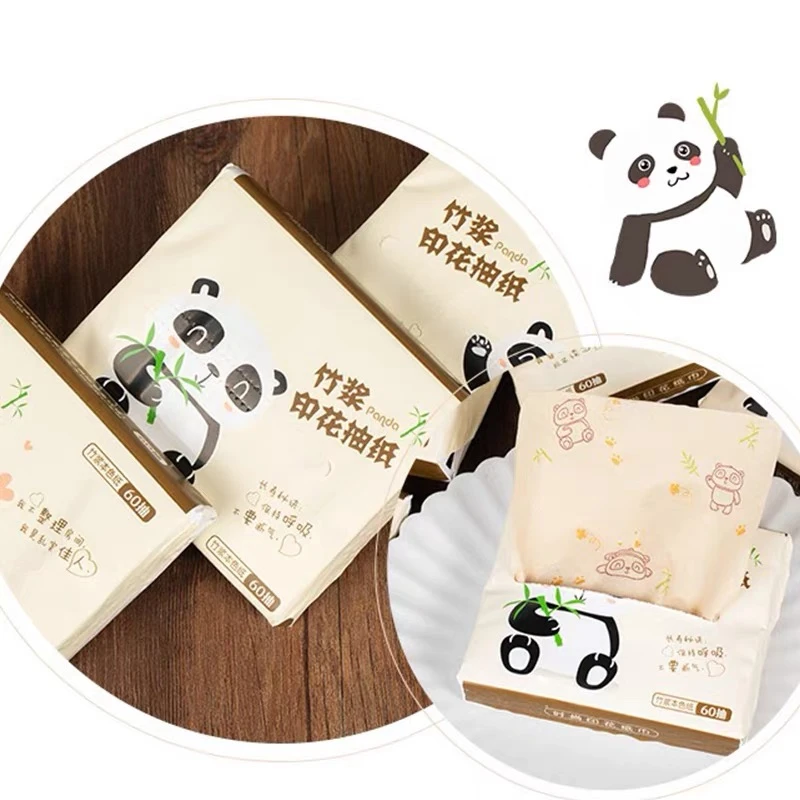 印花抽纸 本色熊猫印花纸巾小包彩色餐巾纸 便携小包面巾纸