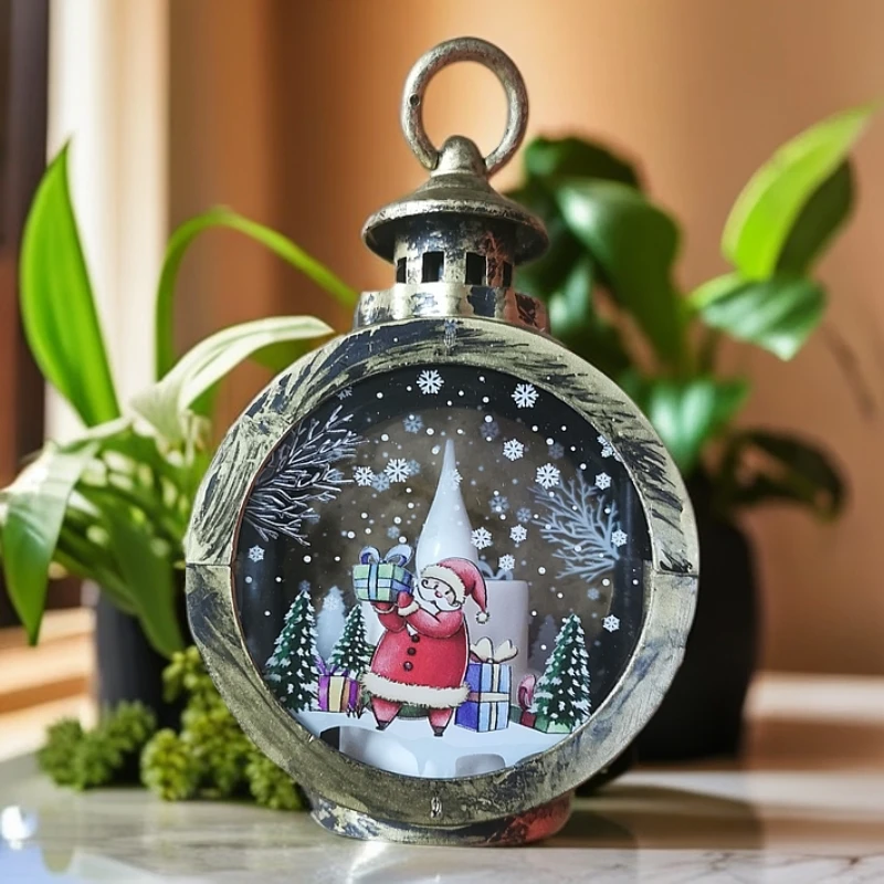圣诞礼物提灯水晶球摆件