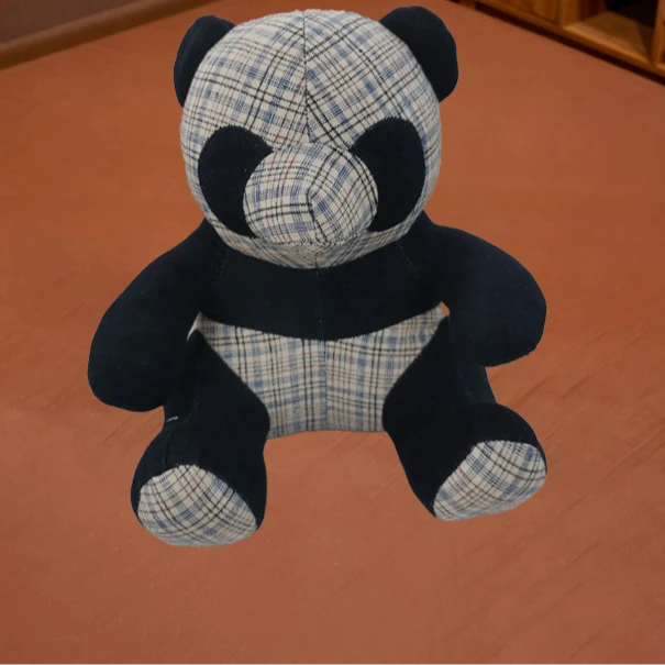 熊猫玩偶玩具熊老布拼接布艺装饰摆件公仔可爱抱枕女生睡觉娃娃