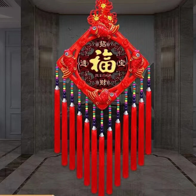 新款中国结挂件客厅大号福字桃木手工玄关乔迁搬家家居书房结婚