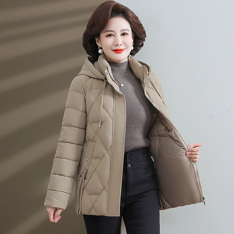 时尚中老年妈妈秋冬棉服女新款大码宽松短款棉衣棉袄保暖外套