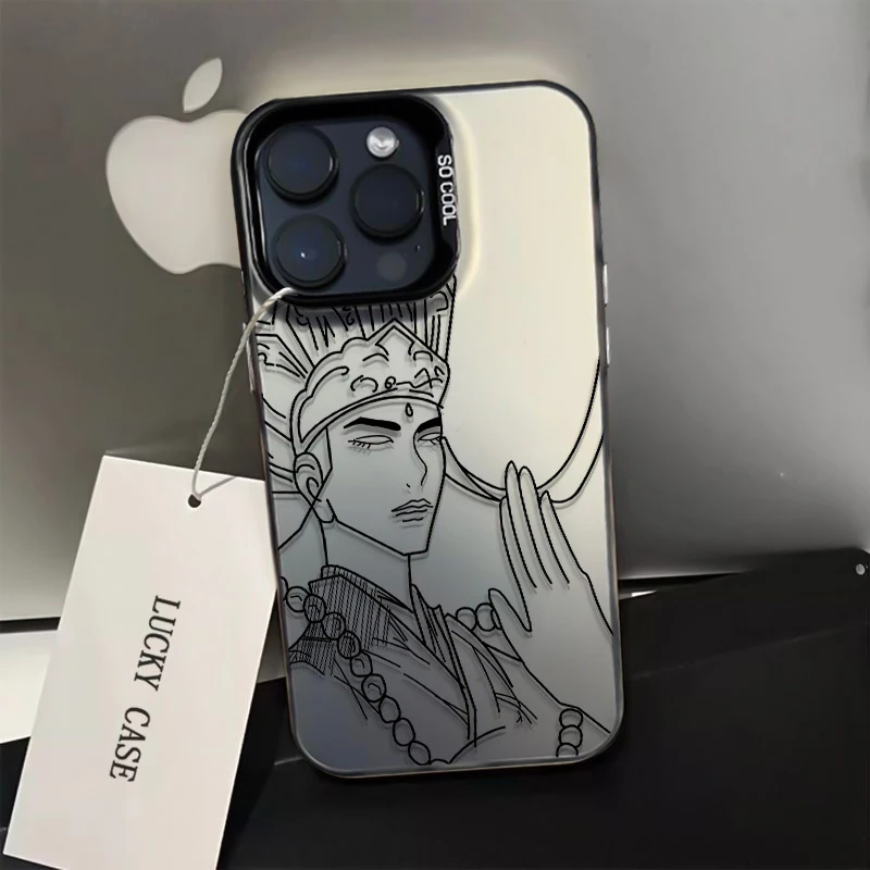 线条唐僧适用15苹果14promax手机壳iPhone13/12/11磨砂7p高级感xr