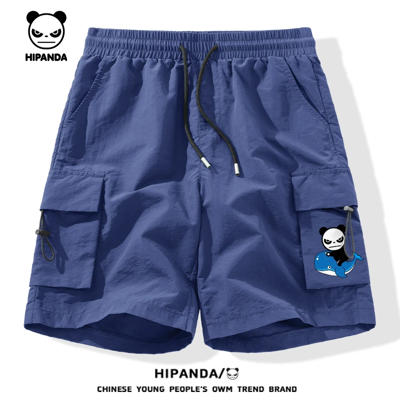 HiPanda工装冰丝短裤男生夏季潮流个性宽松中裤男款休闲五分裤男