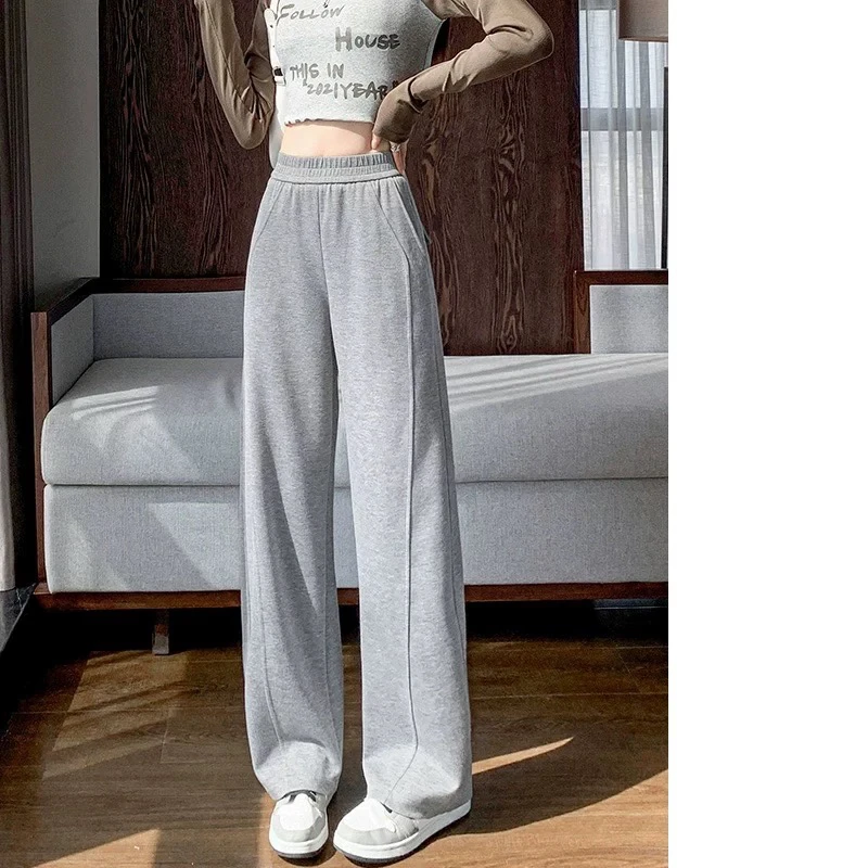 女高腰卫裤显瘦百搭运动宽松休闲长裤冬款棉裤 2024款加绒香蕉裤