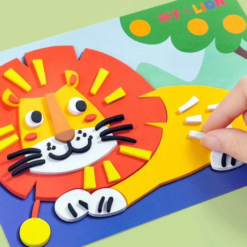 幼儿园EVA益智立体粘贴画创意玩具包3D贴纸儿童3-6岁儿童卡通画