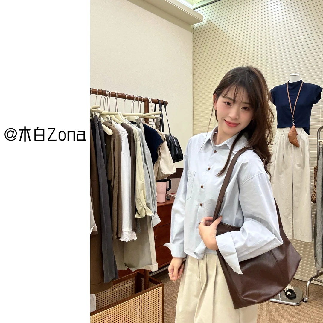 【木白Zona】冰川兰.韩风ins新款小众设计感衬衫
