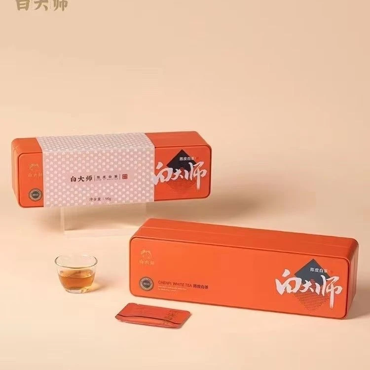 白大师福鼎白茶精选春季2015陈皮白茶小巧方块茶铁盒礼盒装