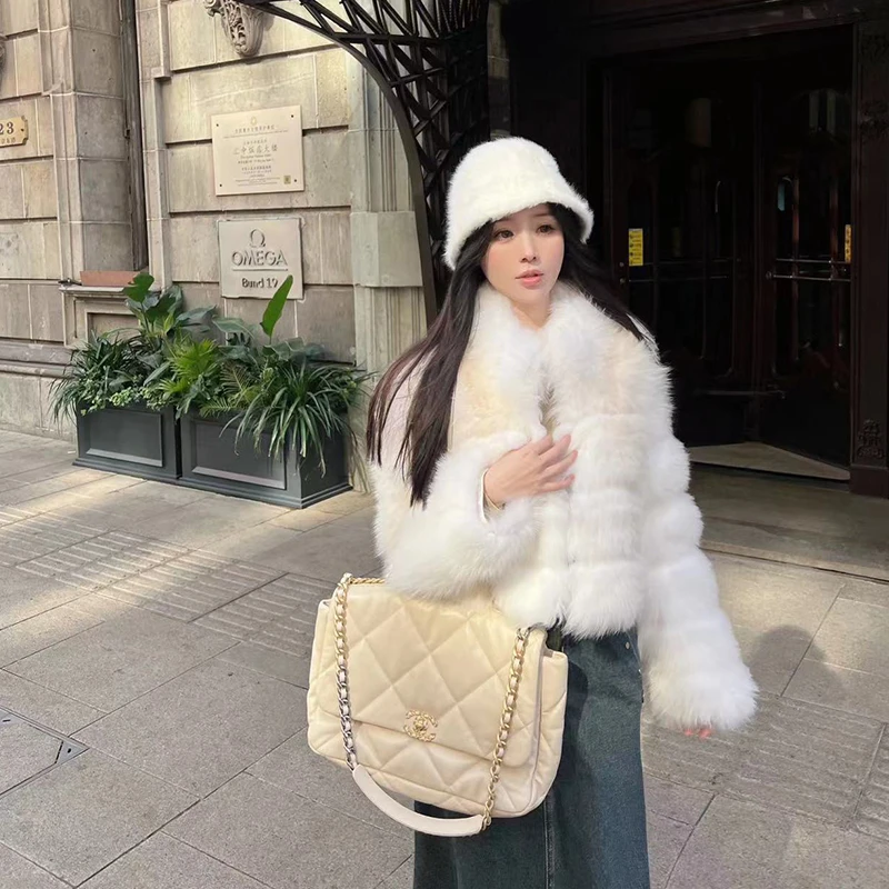 熊熊屋【人间仙气】松软蓬松不臃肿绝美 白狐狸毛皮草外套