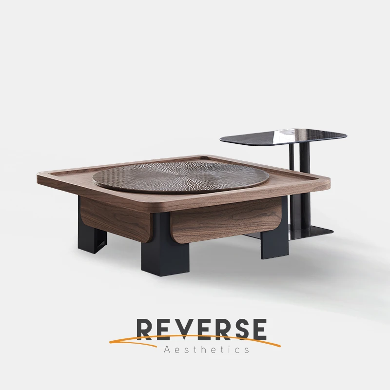 逆时针茶几客厅家用2024新款轻奢高级感中古风极简小户型沙发茶几