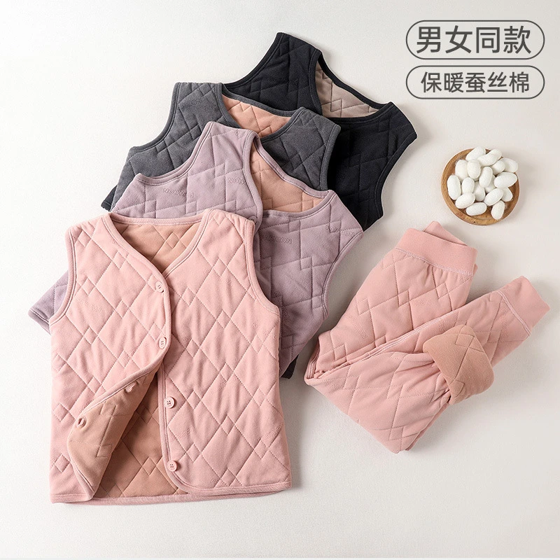 儿童加绒马甲春秋冬夹宝宝背心男童保暖女童内穿贴身婴儿2023新款