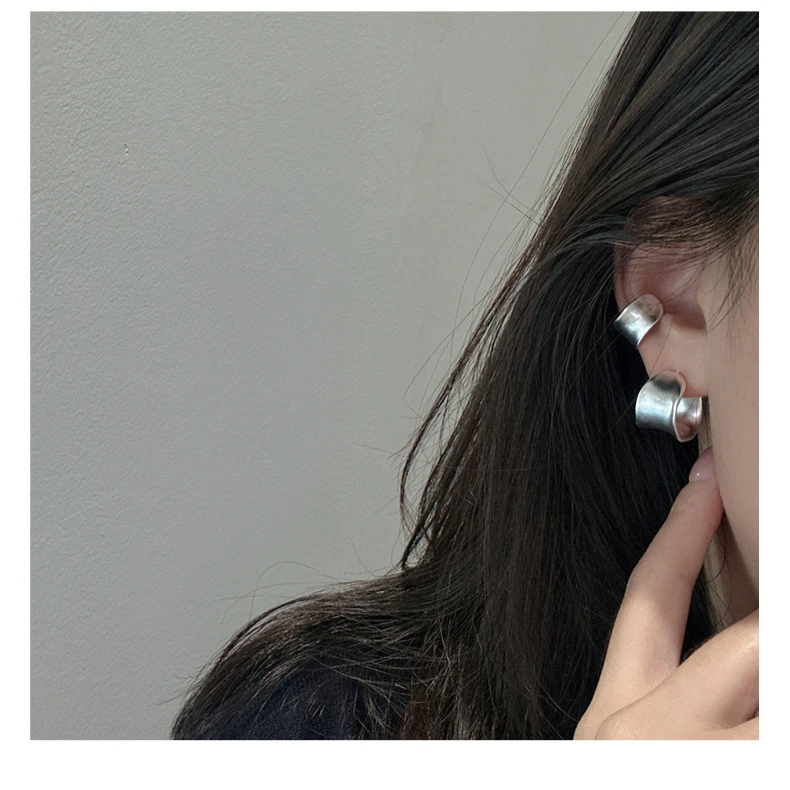 925银耳饰 松本奈惠同款耳饰纯银耳骨夹小众冷淡风耳钉气质百搭