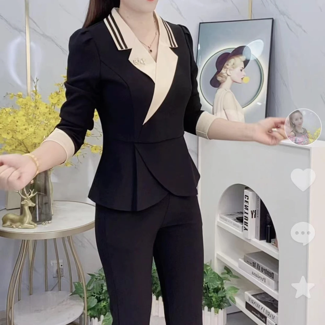 《金美推荐》 2024秋季新款时尚轻奢气质高雅修身显瘦长裤套装