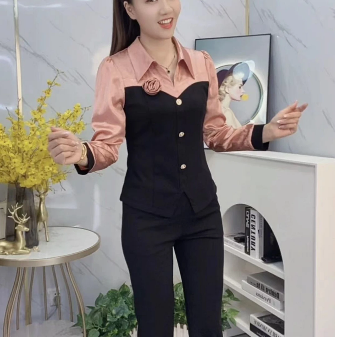 《金美推荐》 2024秋季新款时尚轻奢气质高雅修身显瘦长裤套装