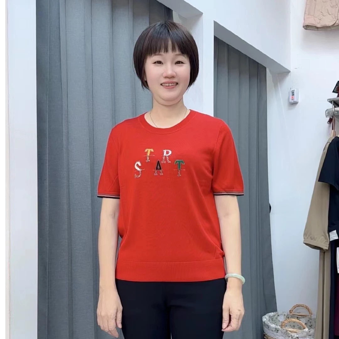 【衣联服饰】妈妈款短袖莱赛尔纤维上衣20096