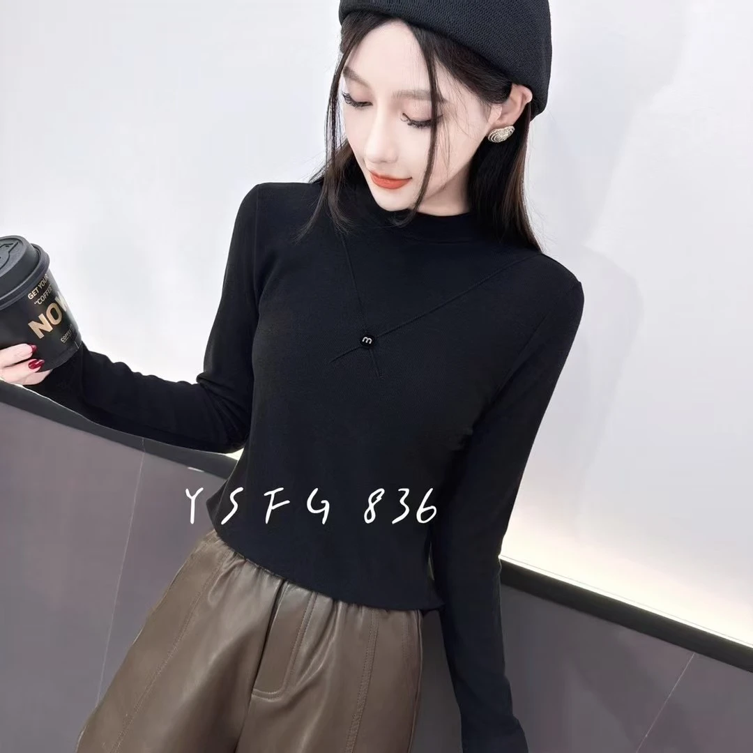 【衣联服饰】秋款长袖高领时尚洋气款上衣836