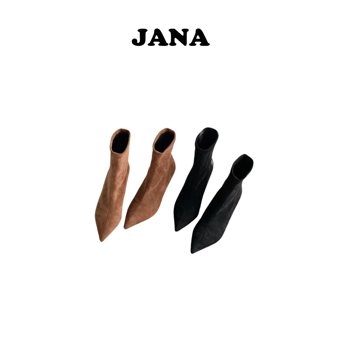 Cuaden Klliatm气质尖头细高跟复古弹力瘦瘦靴06505H-3