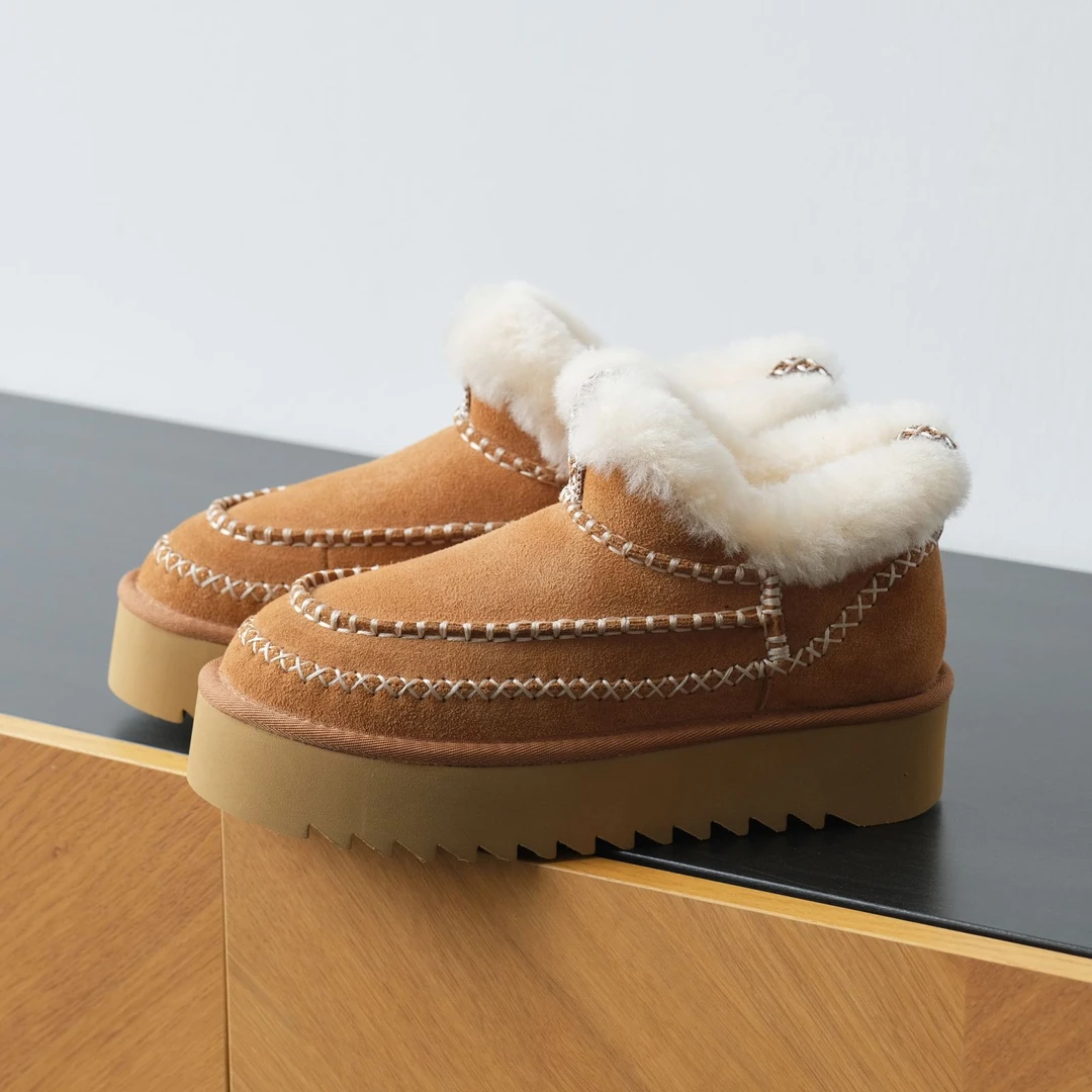 厚底超短靴时尚加绒加厚真皮增高皮毛一体保暖冬季BZ-1158224