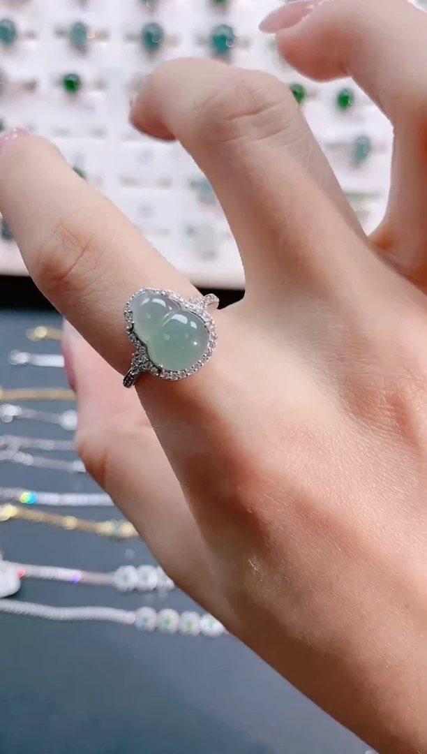 【闪购商品】翡翠戒指银S925镶嵌天然翡翠