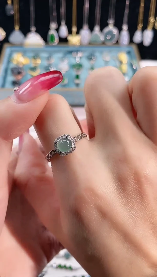 【闪购商品】翡翠珠宝奇石银S925镶嵌天然翡翠