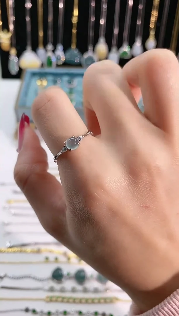 【闪购商品】翡翠天然翡翠银S925镶嵌天然翡翠