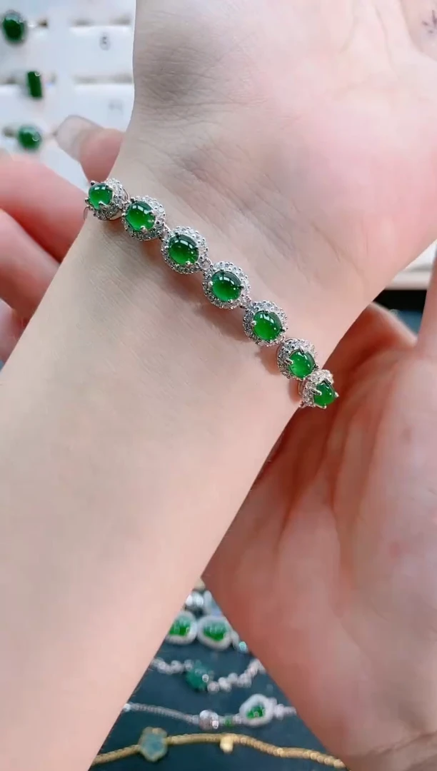 【闪购商品】翡翠戒指银S925镶嵌天然翡翠