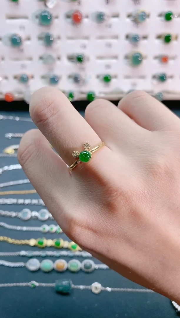 【闪购商品】翡翠戒指银S925镶嵌天然翡翠