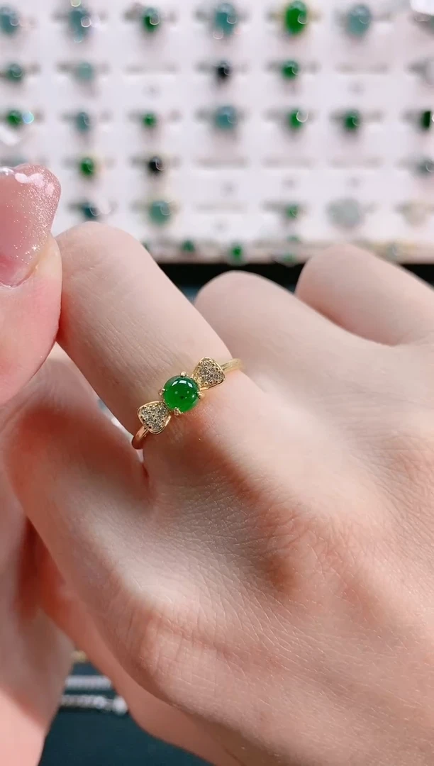 【闪购商品】翡翠戒指银S925镶嵌天然翡翠