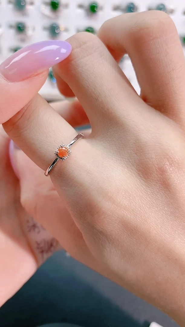 【闪购商品】翡翠戒指银S925镶嵌天然翡翠