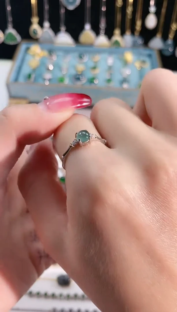 【闪购商品】翡翠珠宝奇石银S925镶嵌天然翡翠