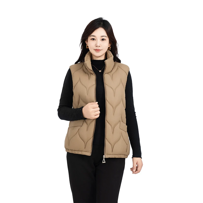 新款妈妈秋冬棉服火苗马甲女加厚短款坎肩秋装外套中年棉服