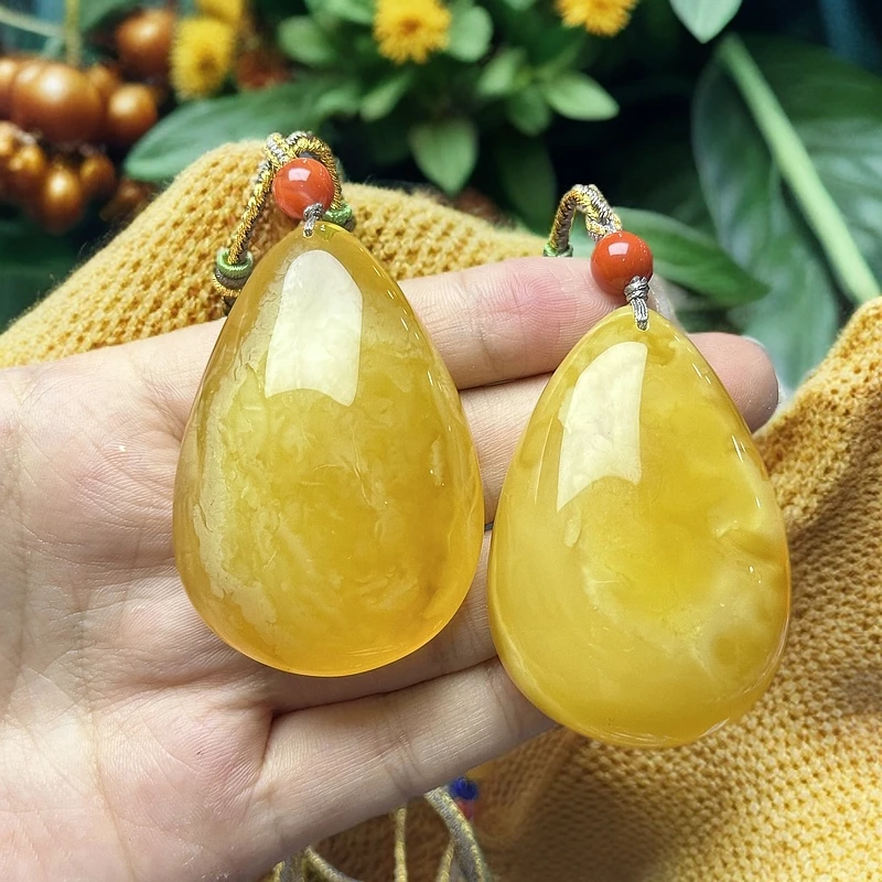 XR55天然蜜蜡水滴项链56*39*16多样性发其一