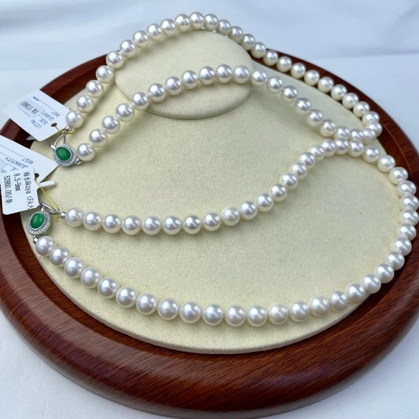 OY77-46642天然海水Akoya有核珍珠9mm+妈妈链多样性发其一